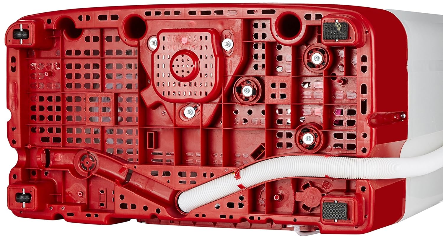 Dno view pračky s vyobrazením základny a koleček