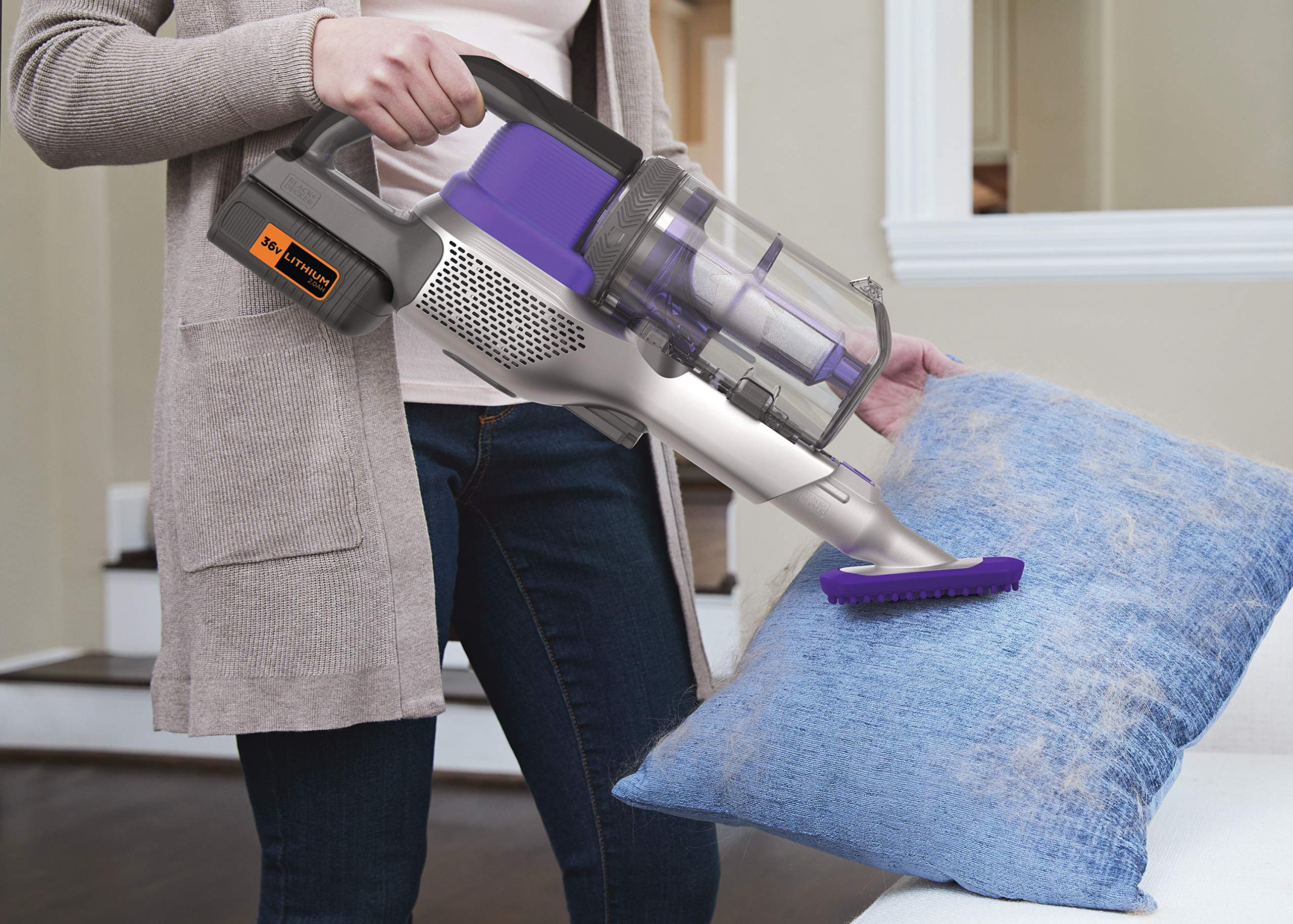 Black+Decker BHFEV362DP-QW Aspirador de Escoba 4en1 Power Series Extreme Especial para Mascotas con batería Externa 36V 2Ah.3 velocidades y 78min de autonomía.