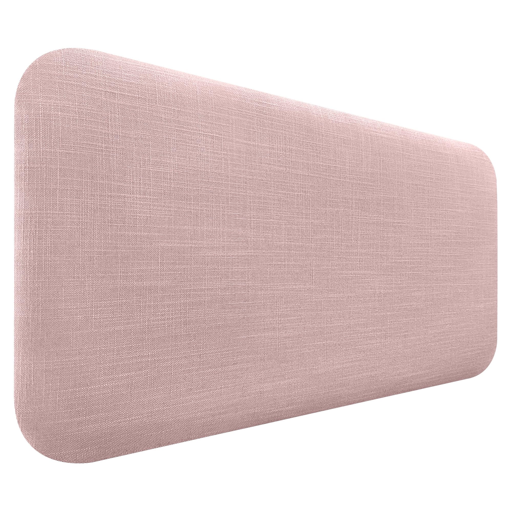 DHOME Cabecero Tapizado Liso Redondeado Lino Natural para Pared Acústicos Cabeceros Absorbentes Cabezal Cama Dormitorio (Rosa Palo, 105cm)