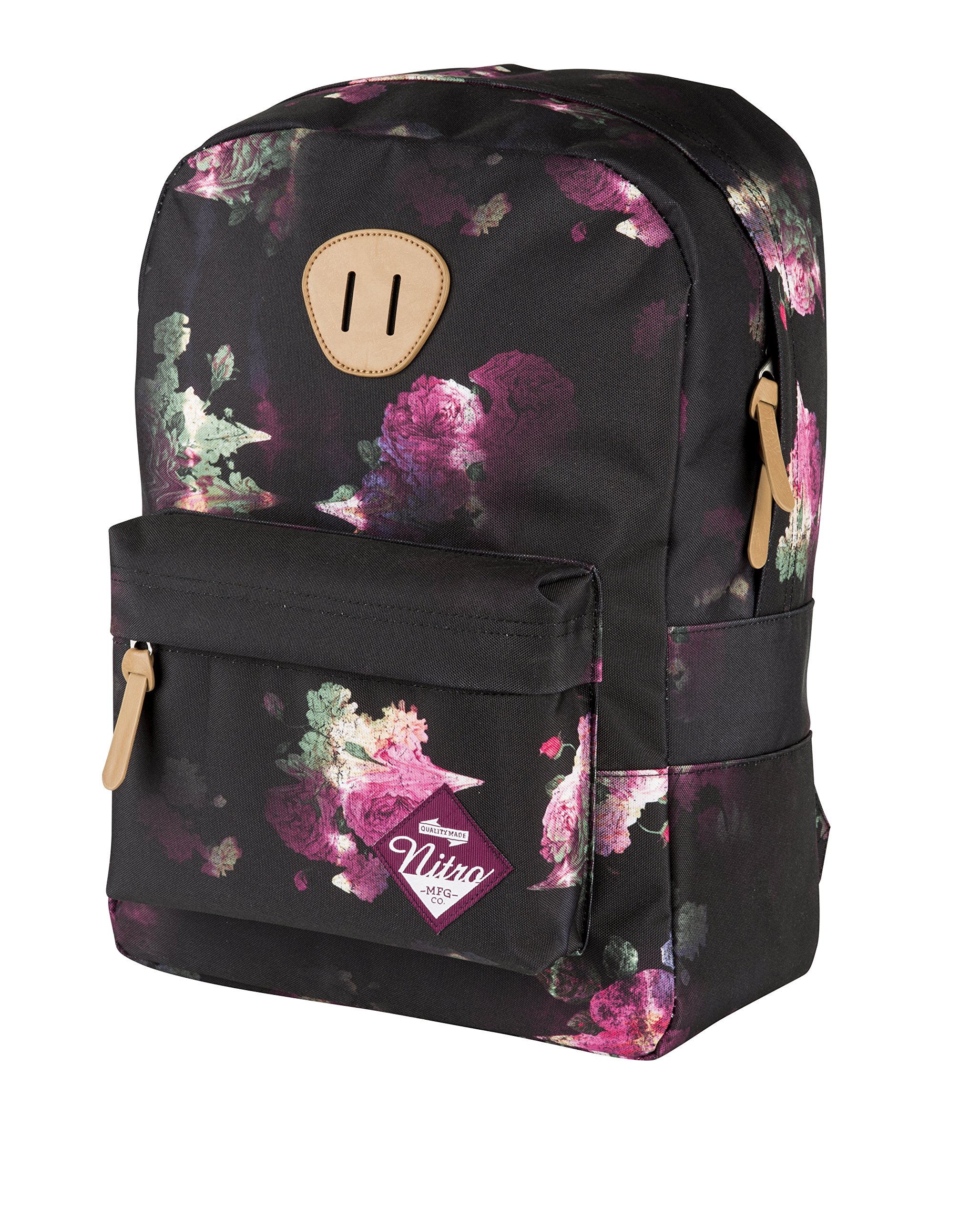 Urban Classic Old School Daypack mit gepolstertem Laptopfach, urbaner Streetpack im Retro-Look, Alltagsrucksack, Schulrucksack, Schoolbag, Black Rose, 20 L, 420 gr