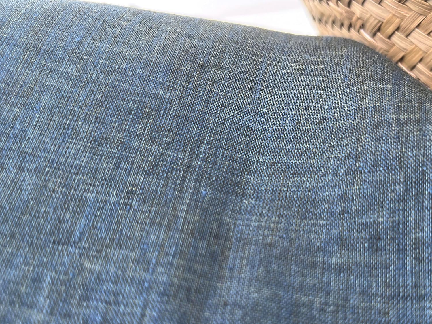 100% Linen Fabric – Lightweight Delavé Vintage Dyed – Two-Tone Effect – Pre-Washed Soft & Breathable – by The Linen Lab (Green & Blue, 1 Yard pre Cut)