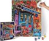 Schipper 609130903 Malen nach Zahlen – Buntes Café - Bilder malen für Erwachsene, inklusive Pinsel und Acrylfarben, 40 x 50 cm