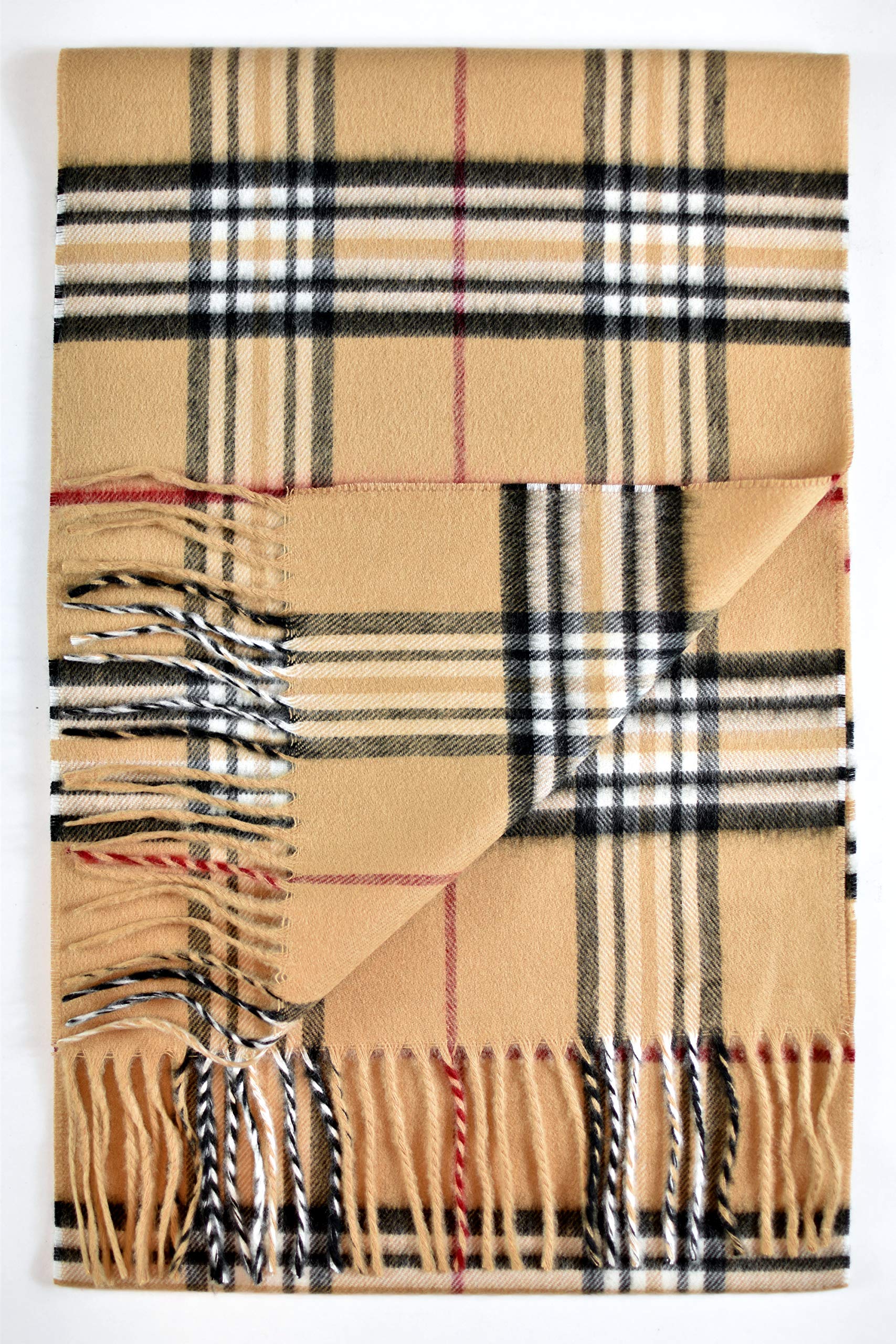 100% Climaxsoft® - Sciarpa da uomo (morbida come cashmere), made in Germany, tinta unita e a quadretti, 180 x 30 cm