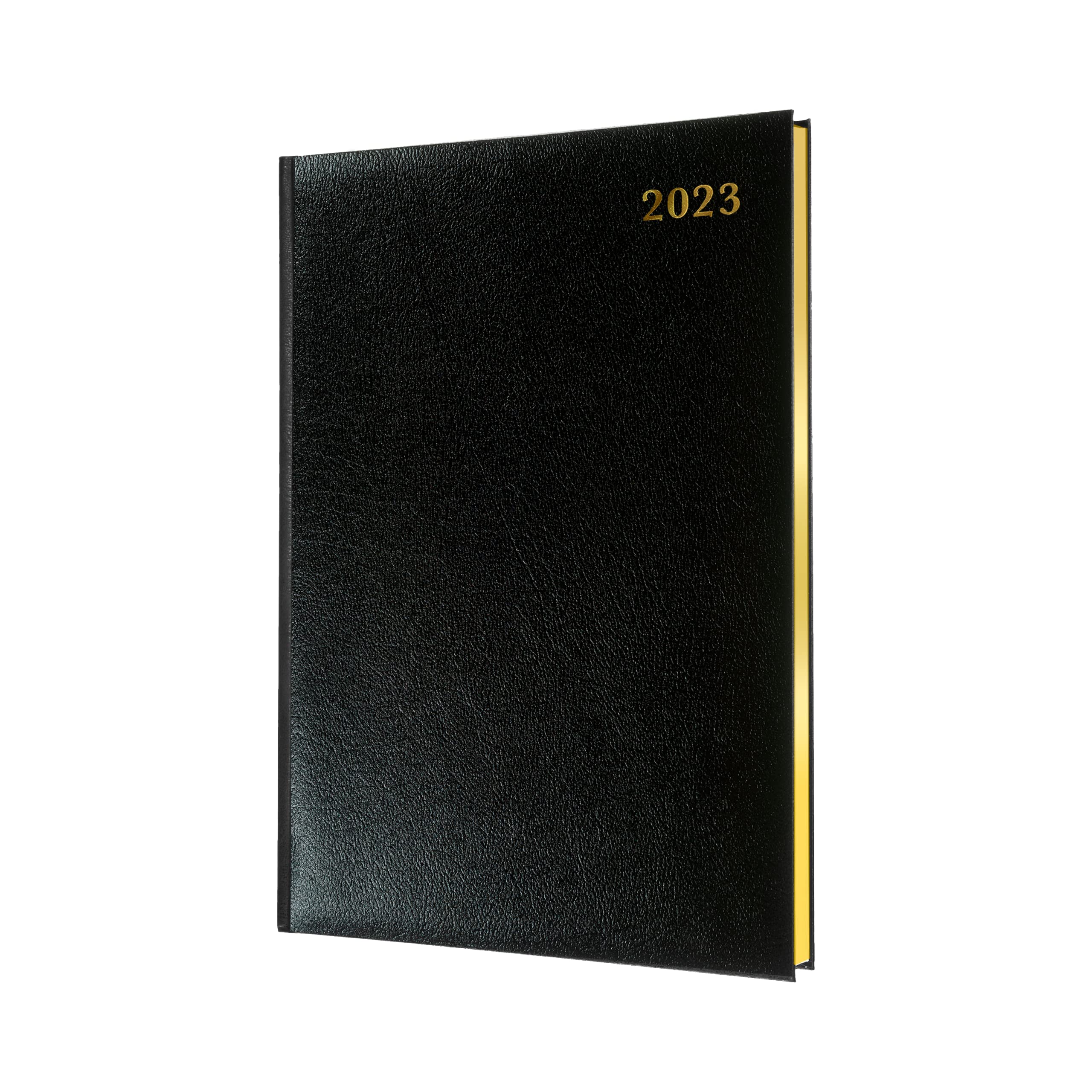 Collins Management Quarto Business Week to View with Appointments 2023 Diary - Black (QB7.99-23) - Complete Business Planner, Agenda and Journal Organiser with Hardback Leather Cover