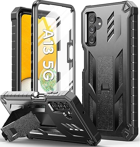 Miniatura 8 de Funda para Samsung Galaxy A13 5G TPU suave a prueba de golpes, diseño texturizado mate, resistente de grado militar con soporte para A13 5G (morado)