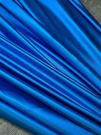 Premium Nylon Spandex Fabric - Ultra-Soft & Stretchy 4-Way Stretch Fabric by The Yard - Perfect for Costumes and Activewear and More -1 Yard - 58 Inch Width Aqua Blue Shiny