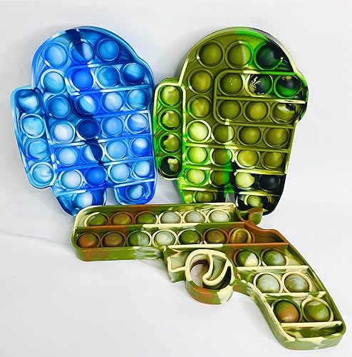 Miniatura 1 de EZ-Beyourspace Paquete de 3 juguetes sensoriales de silicona para mantenerse concentrado y reducir el estrés, divertido y colorido, duradero.