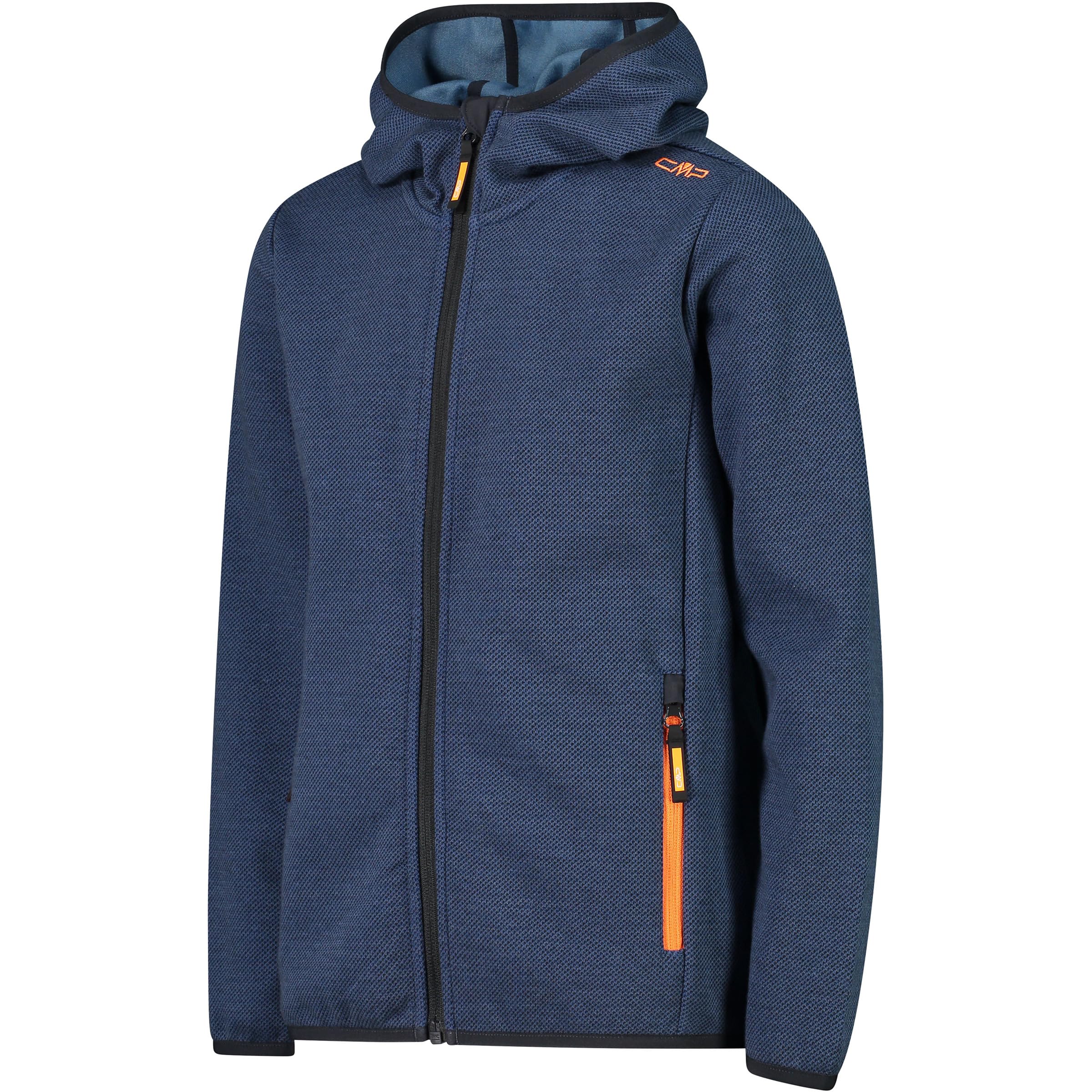 CMP KID JACKET FIX HOOD BLUESTEEL-NERO - 176