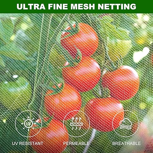 Miniatura 7 de Outlet 4 unidades Red para plantas de jardín, 2 tamaños, bolsas de cobertura de red para arbustos de arándanos, tomates y verduras, red de jardín