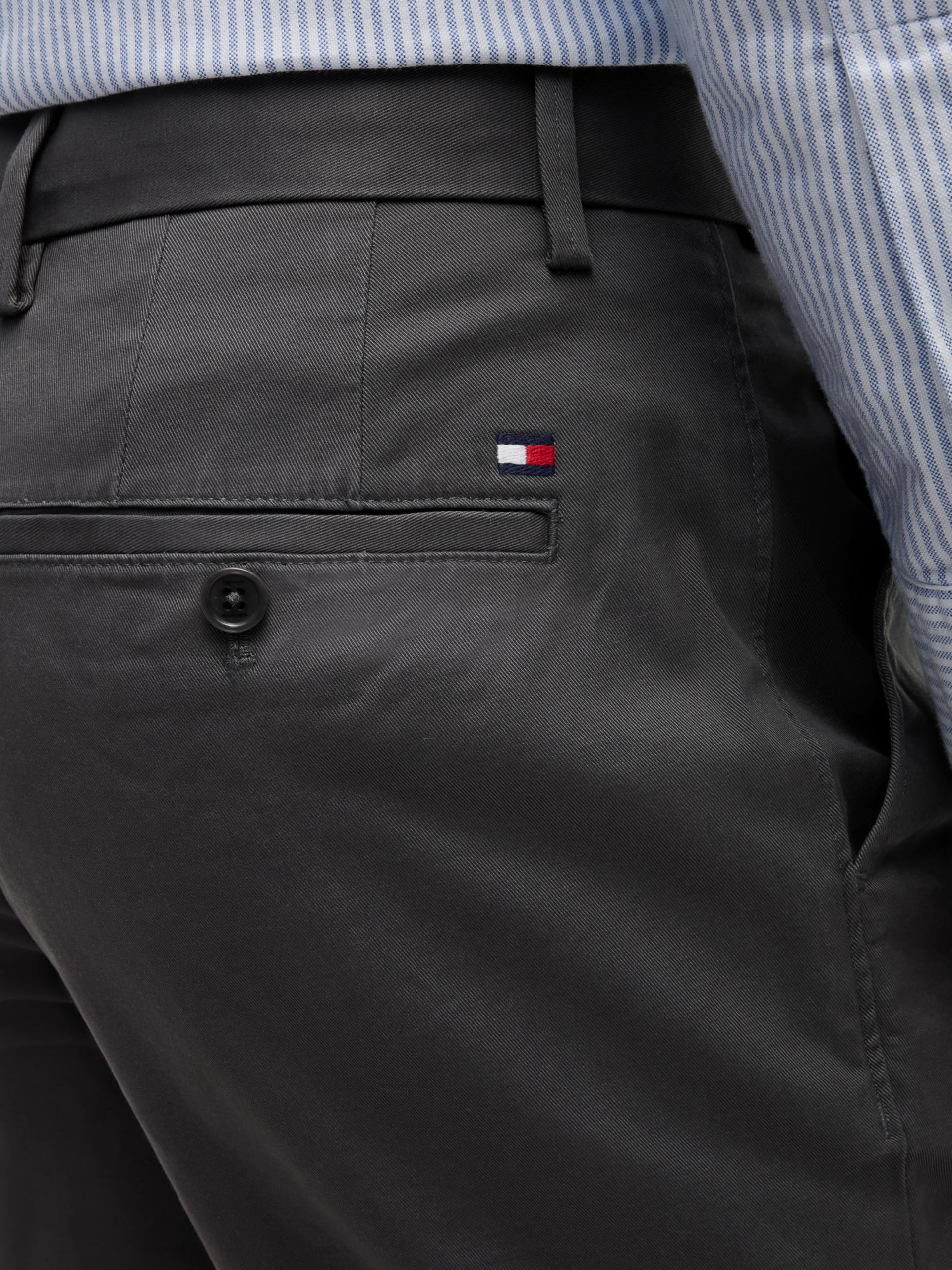 Tommy Hilfiger Herren Hose Core Denton 1985 Pima Cotton Chino, Grau (Dark Ash), 33W/30L