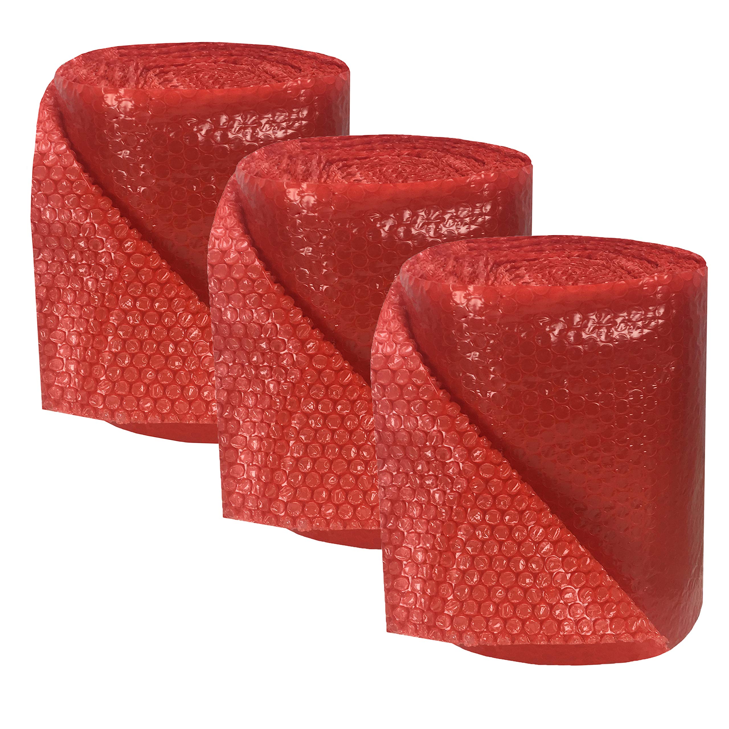 Photo 1 of Uboxes Red Bubble Small 3/16"" Wrap x 12"" Wide (180-Feet)" (REDBUBSM)