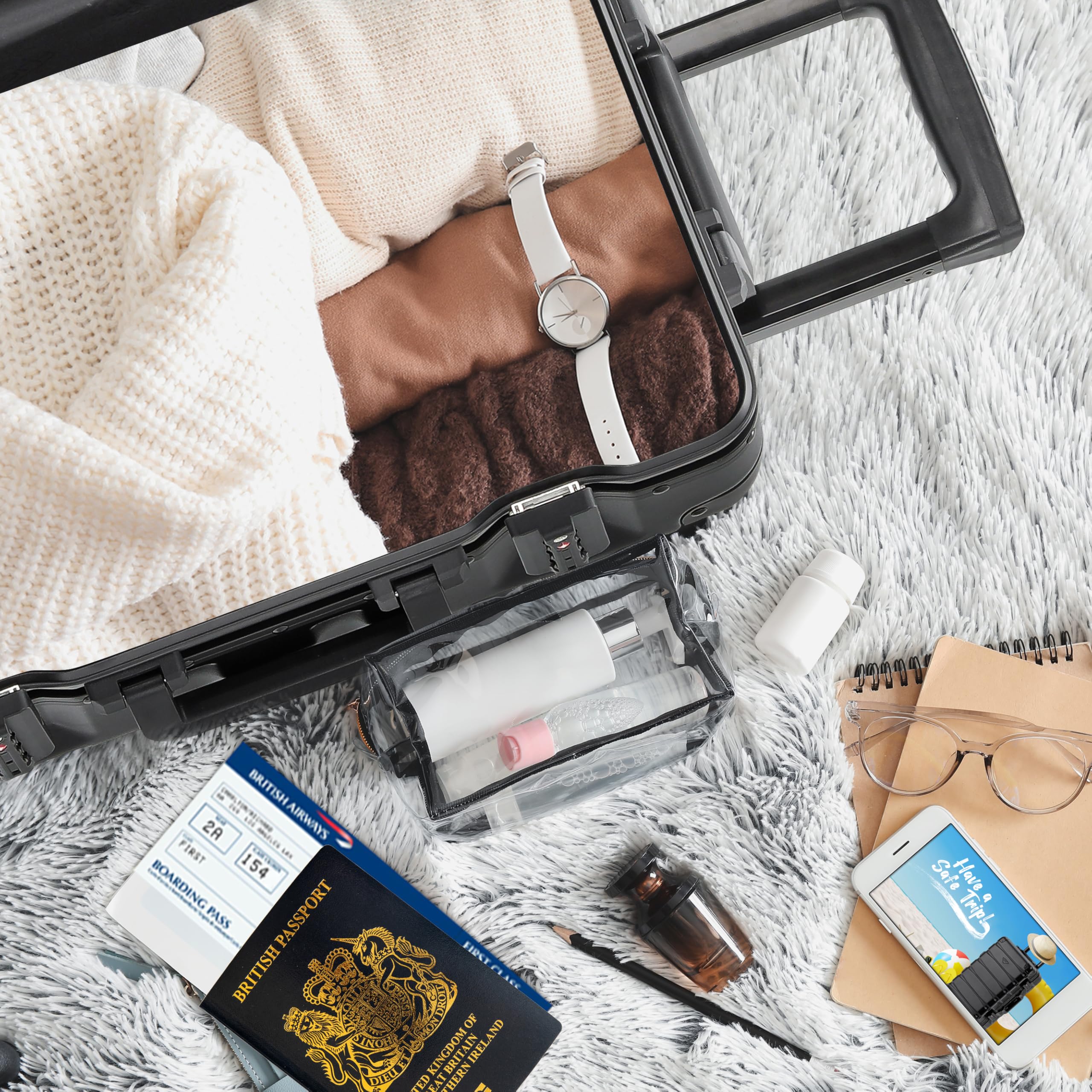 Flight Knight Premium Travel Suitcase - 8 Spinner Wheels - Built-in TSA Lock Lightweight Aluminium Frame, ABS Hard Shell Carry on Check in Luggage Highly Durable - Approved for Over 100 Airlines