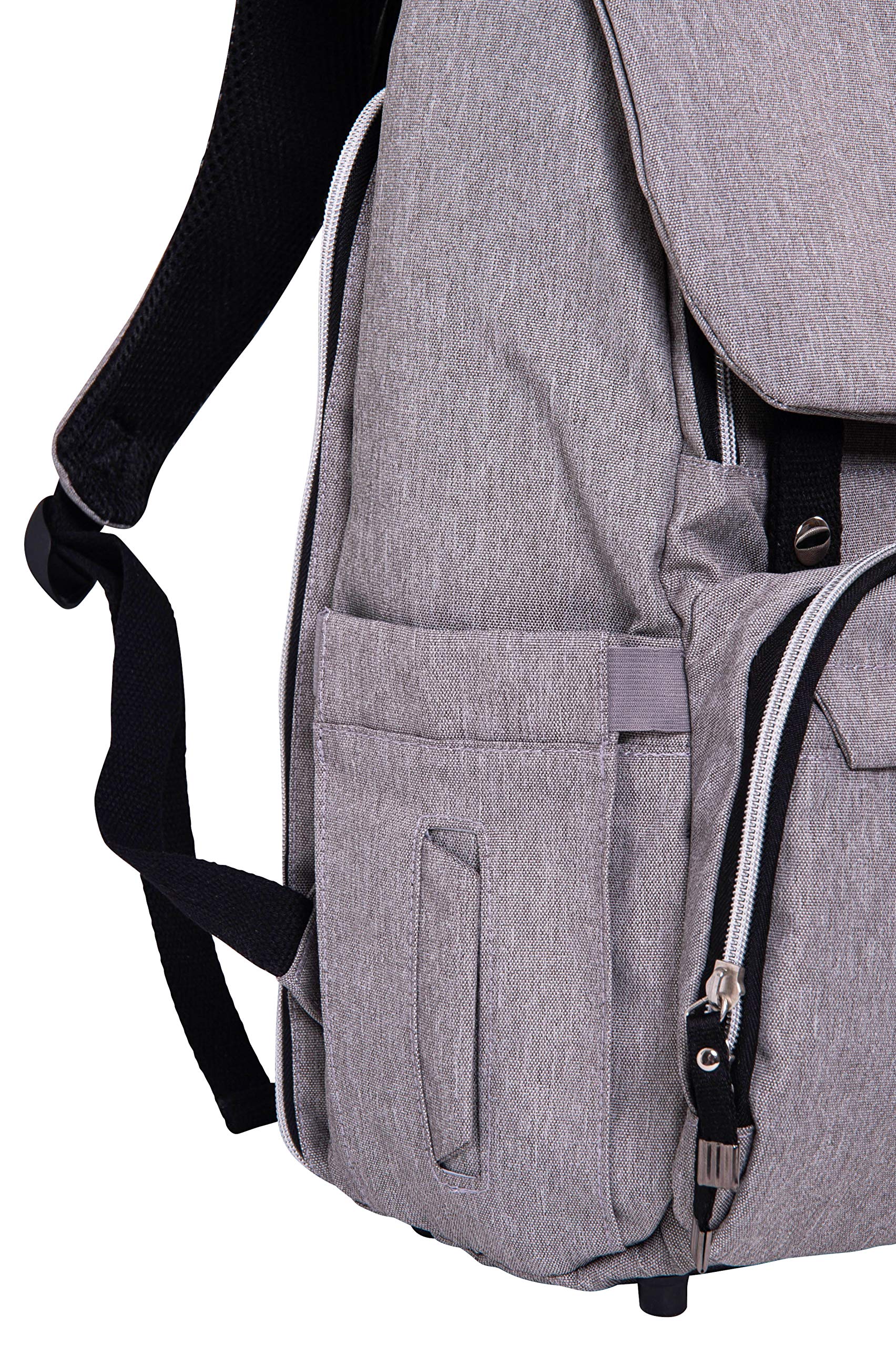Sac à dos Baby On Board - Freestyle Chicago (Gris/Noir) avec Compartiment Repas Isotherme et Port USB Inclus