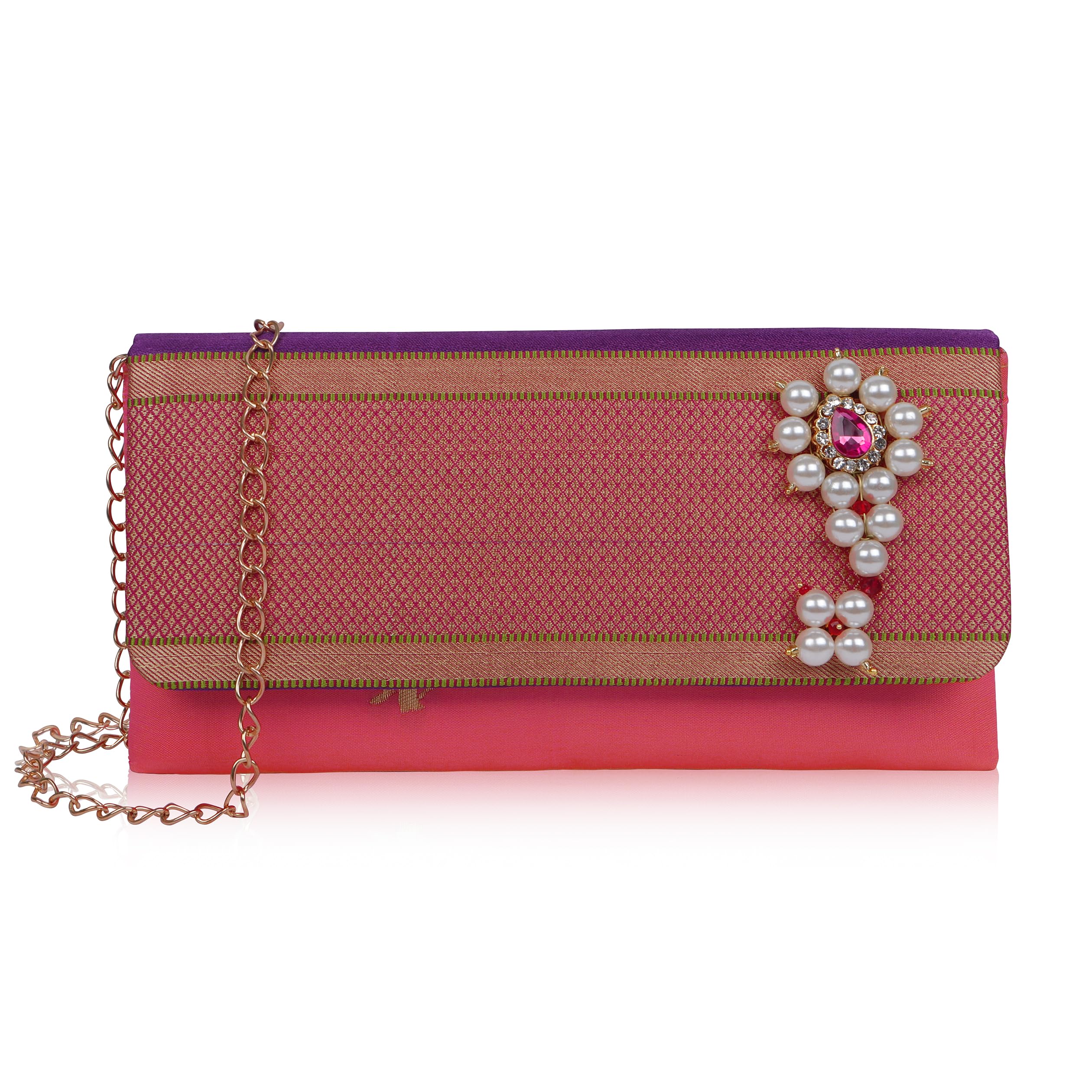 Rich India Paithani Clutches Silk Cloth Handbag with brooch| Paithani Saree with brooch Clutch Handbag For Women | Traditional And Ethnic Clutch Handbag-Dark Blue (B0DBNDQ6GM) Amazon Price History, Amazon Price Tracker