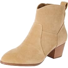 Amazon Essentials Women's Western Cowboy Ankle Boots with Stacked Heel