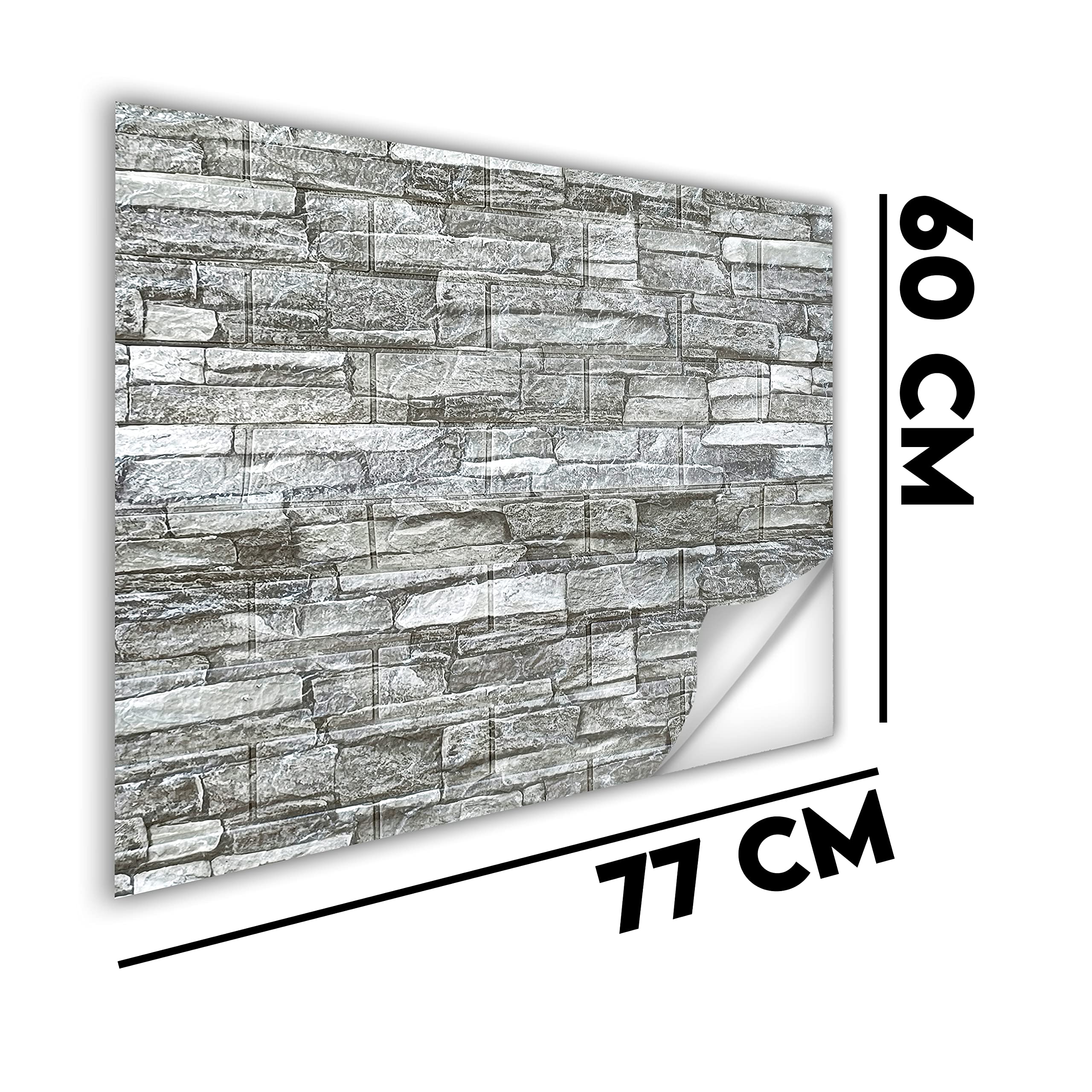 MAKA 12 Pezzi Piastrelle Adesive in PVC Bagno e Cucina 60x77cm/Pezzo 5.5 m² Totale Pietre in 3D Murale Mattonelle Decorazioni Realistiche Mosaico Autoadesivo Impermeabile Alta Risoluzione (Virginia)