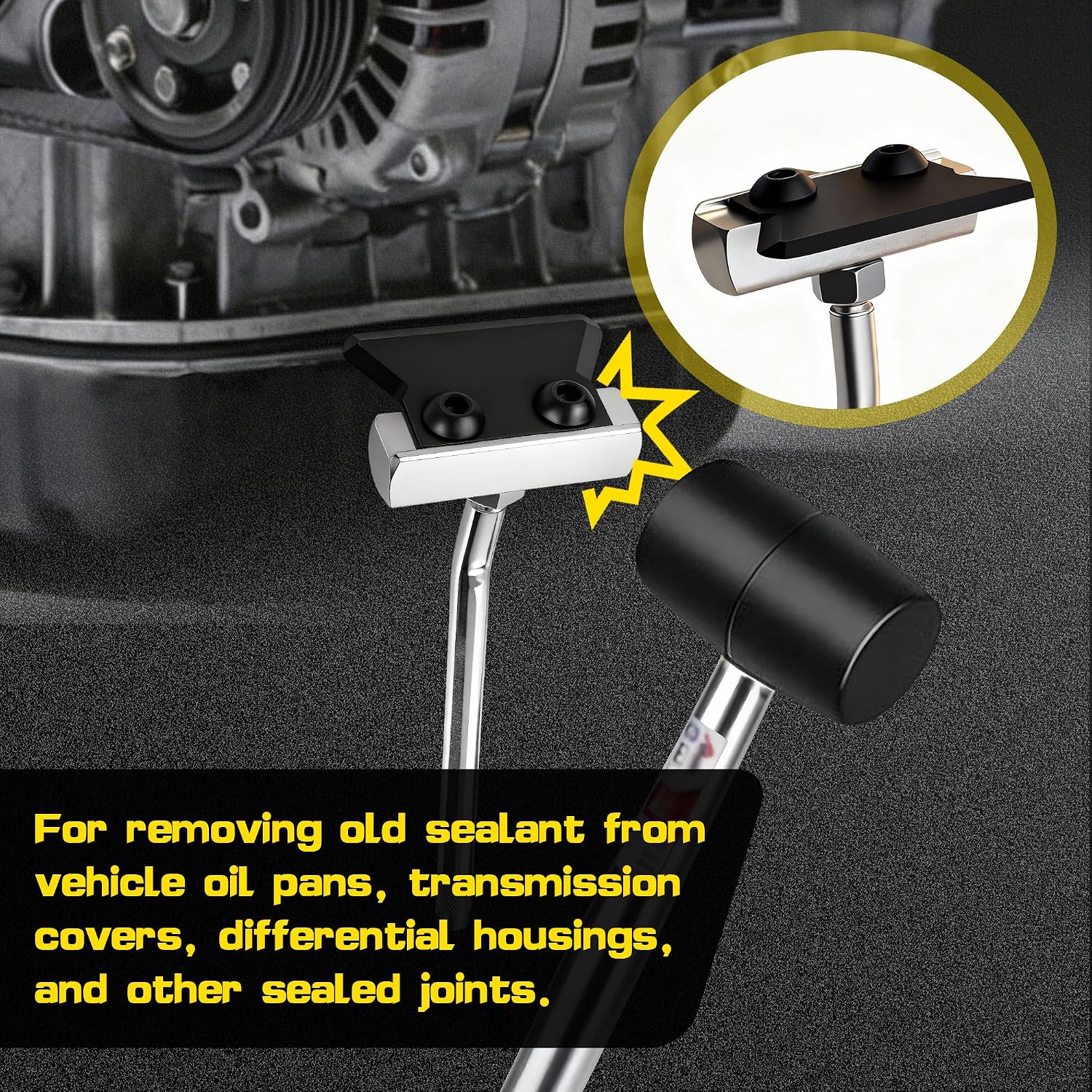 Gasket Separator & Oil Pan Separator Tool | 2 Blades + 2 Screw Sets + 1 Wrench Included, Universal for Most Vehicles
