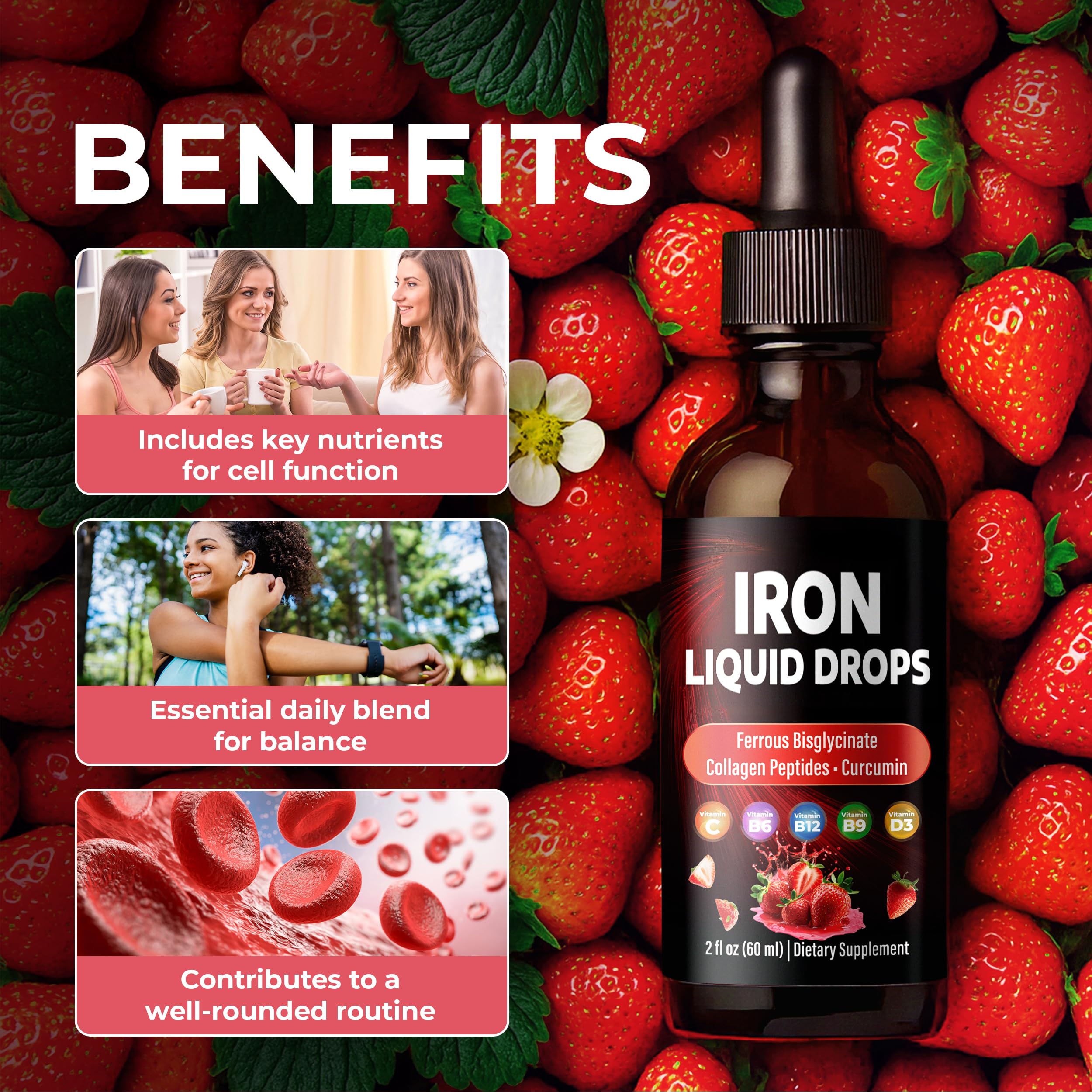 Liquid Iron Drops – with Vitamin C, B6, B12, Folic Acid, & Collagen — Amazon image 4