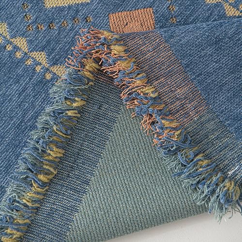 Miniatura 9 de VClife Fundas de sofá para perros, lavables, color azul bohemio, para sofá seccional, funda de sofá antideslizante para sofá de 3 cojines, funda de