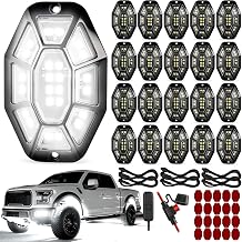 20 Pods 540 LED 9 Sides Pure White Rock Lights Kit with Switch Wiring Harness, 6500K 5050 SMD LED Underglow Lights, IP67 Waterproof Plug & Play Rock Lights for Trucks Offroad ATV UTV SUVPatented