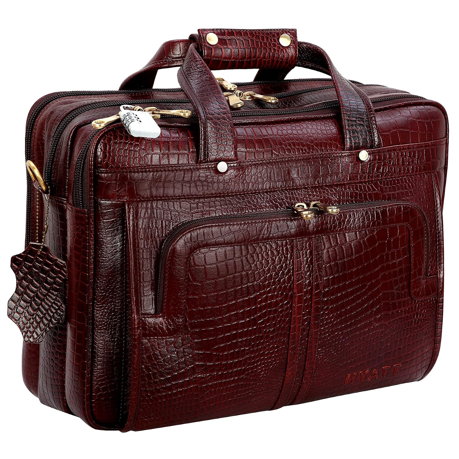 HYATT Leather Accessories 16 Inch Full Grain Natural Leather Laptop Messenger & Shoulder Bags For Men 24 Litres Capacity U... - Review, Price and Buying Guide