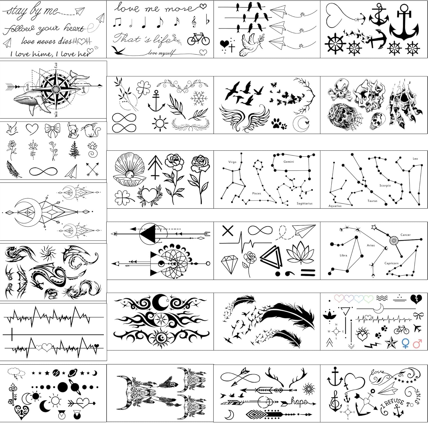 Yazhiji Tiny Waterproof Temporary Tattoos, 60 Sheets - Image 3