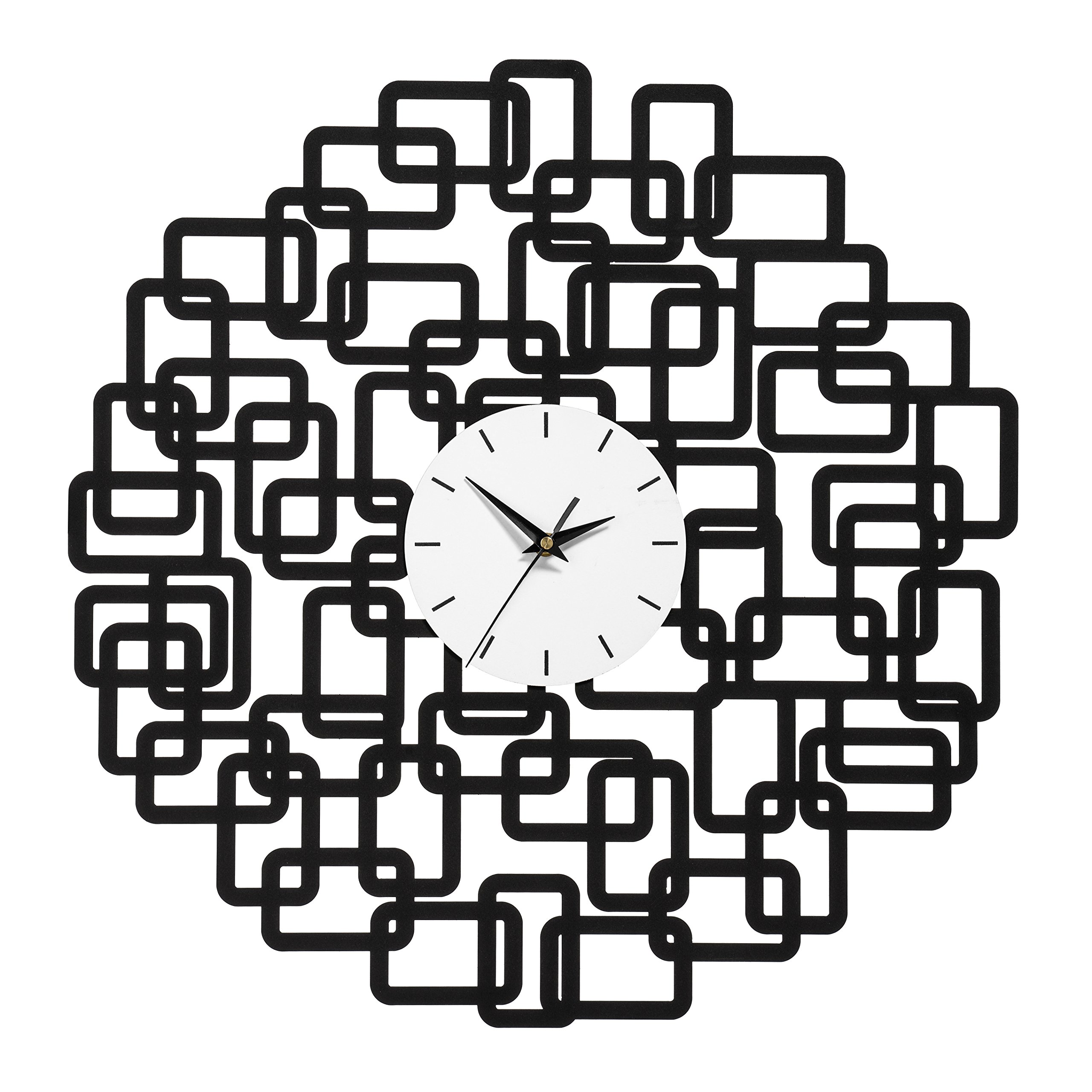 Premier Housewares Squares Design Wall Clock - Black