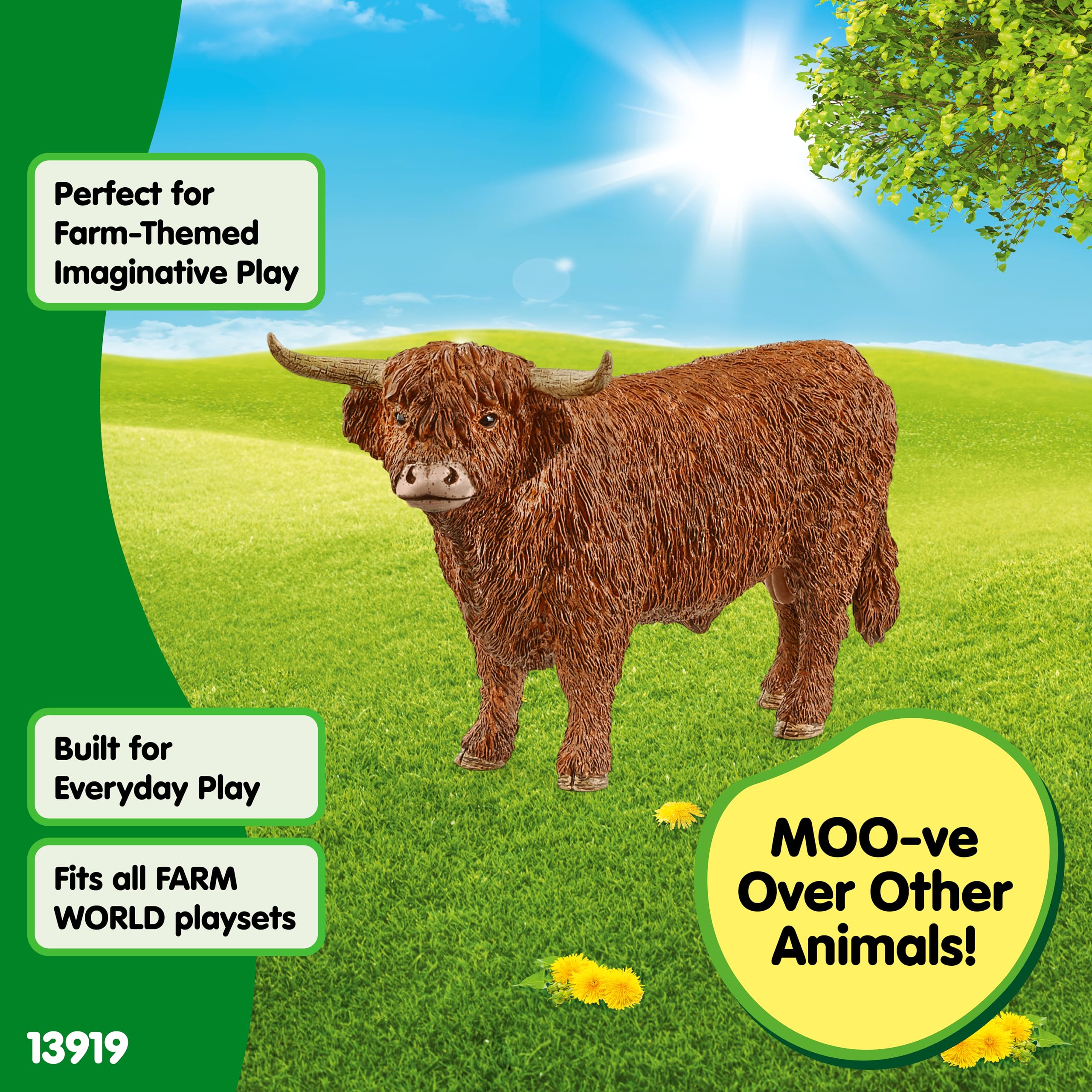 schleich FARM WORLD | Byk Highland 13919 | figurka zwierzęcia farma schleich | szczegółowa figurka i kolekcjonerska | prezent dla dziewczynek i chłopców | zabawka farma od 3 lat | 14 x 6 x 8 cm