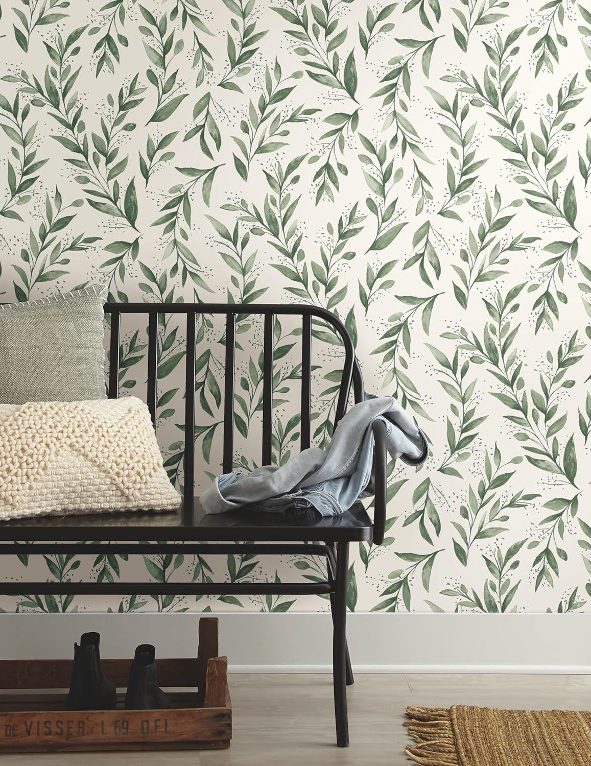 York Wallcoverings Magnolia Home Olive Branch Olive Grove Peel and Stick Wallpaper