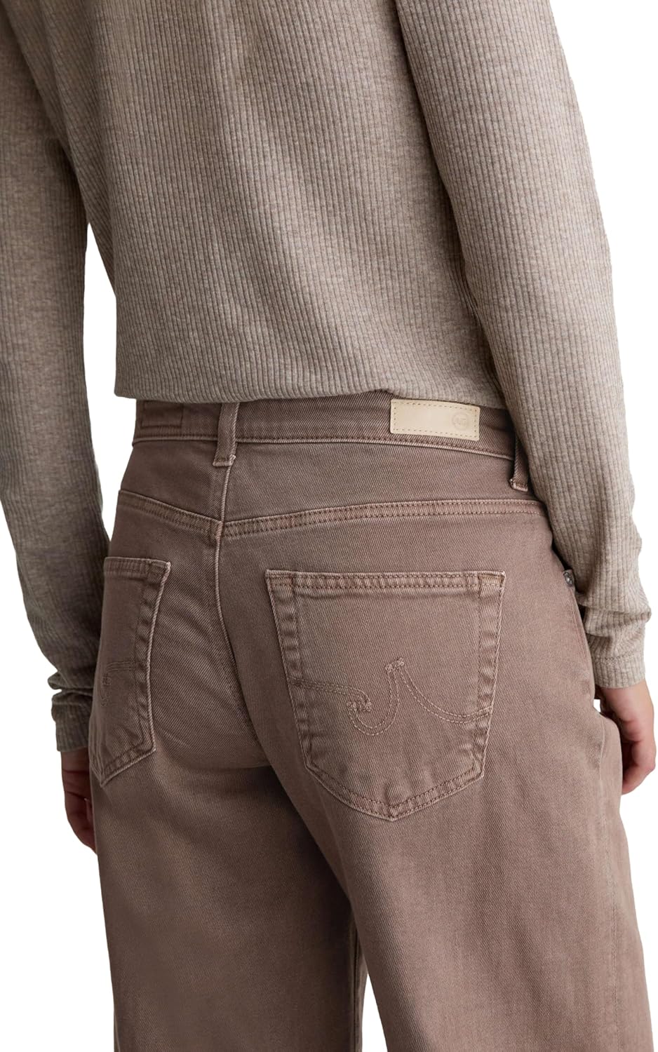 Women's Adria Low Rise Baggy Wide Leg, Sulfur Taupe Grey - Image 6