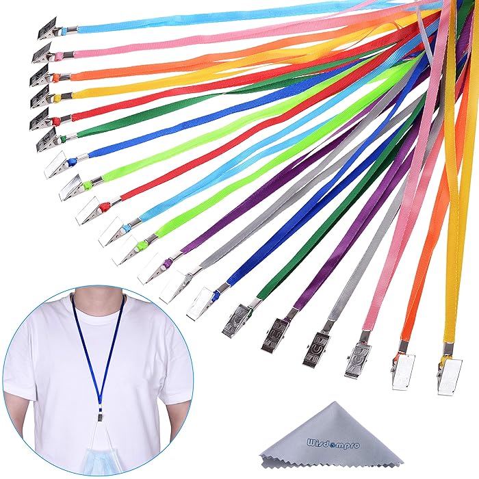 Buy Wisdompro 30 Pack of 17 inch Colorful Blank Flat Woven Nylon Neck