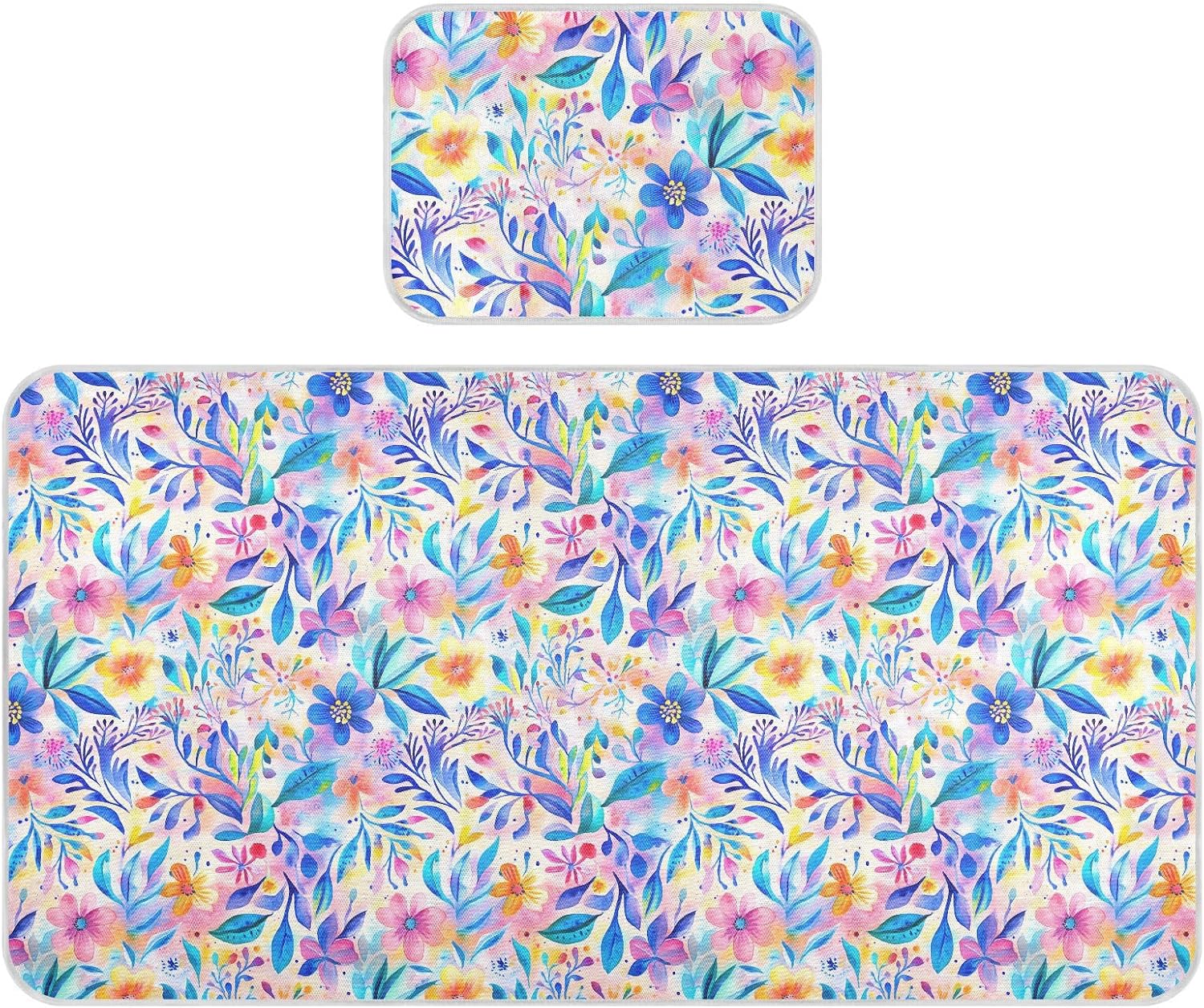 Colorful Boho Floral Cooling Baby Mattress pad 28" x 52" Absorbent Mattress Protector pad for Baby&Toddler