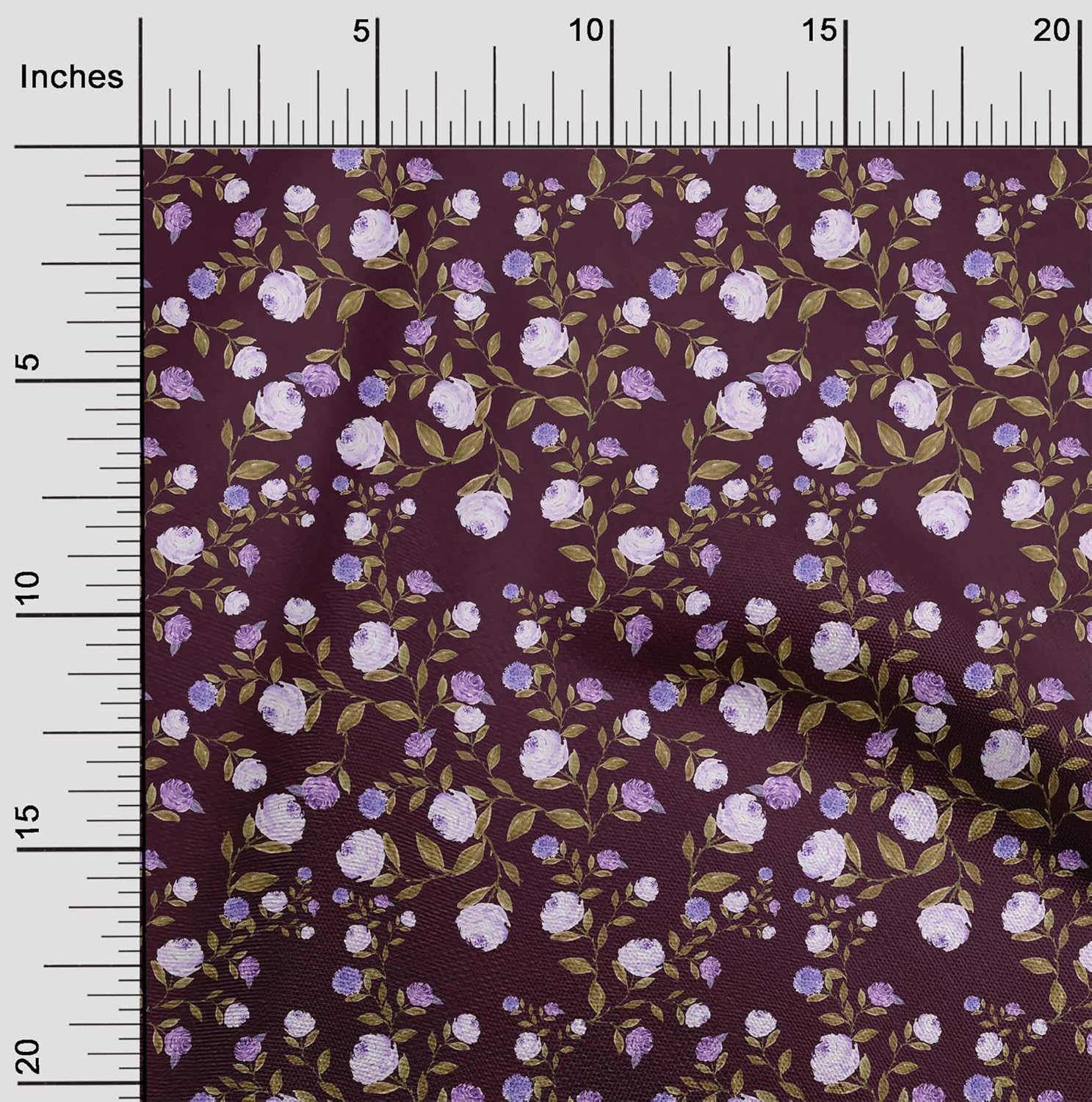 oneOone Cotton Jersey Peach Fabric Flower & Leaves Watercolor Quilting Supplies Printed Sewing Fabric by The Yard 58 Inches Wide