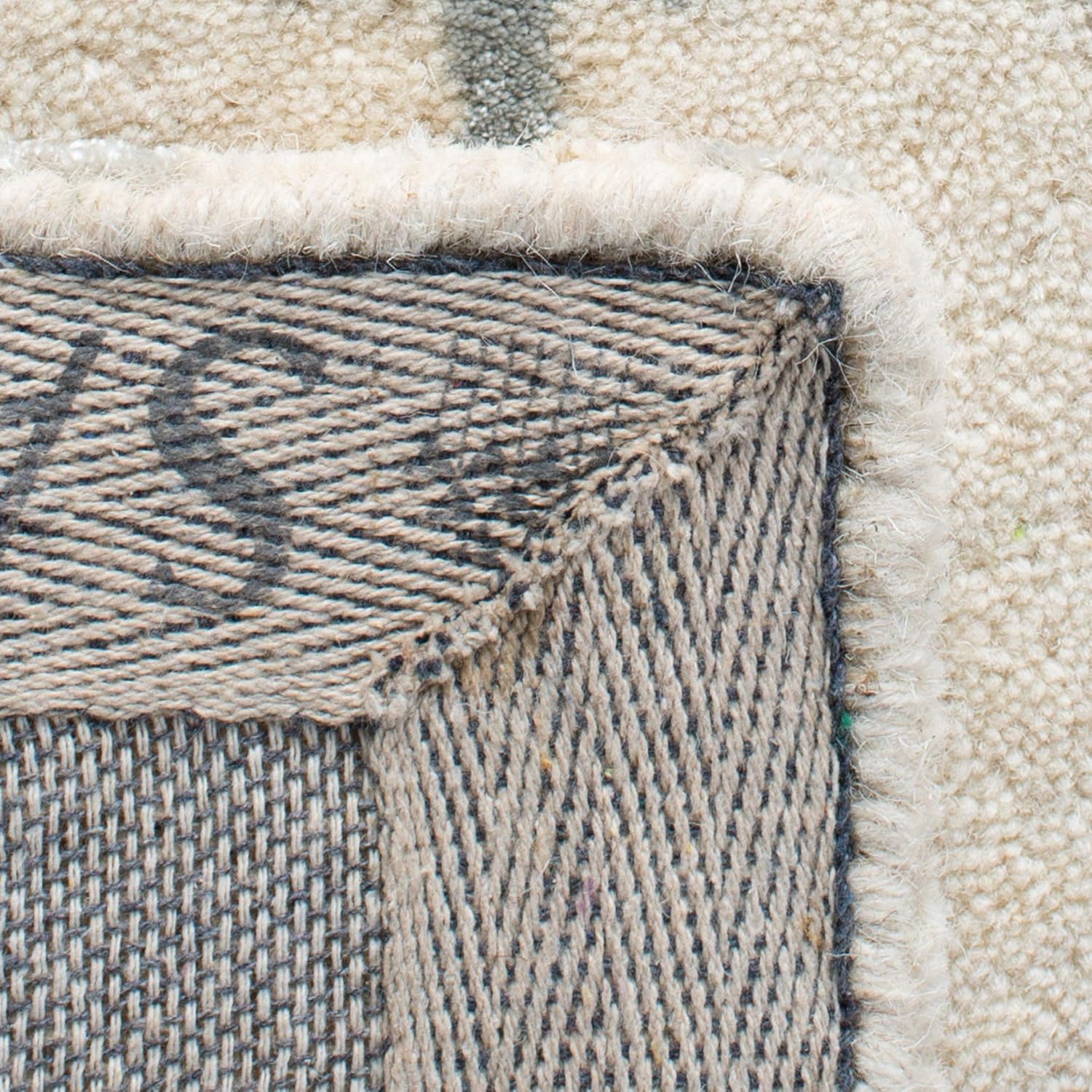 Ivory and Grey 3' x 5' Hand Tufted Wool Area Rug