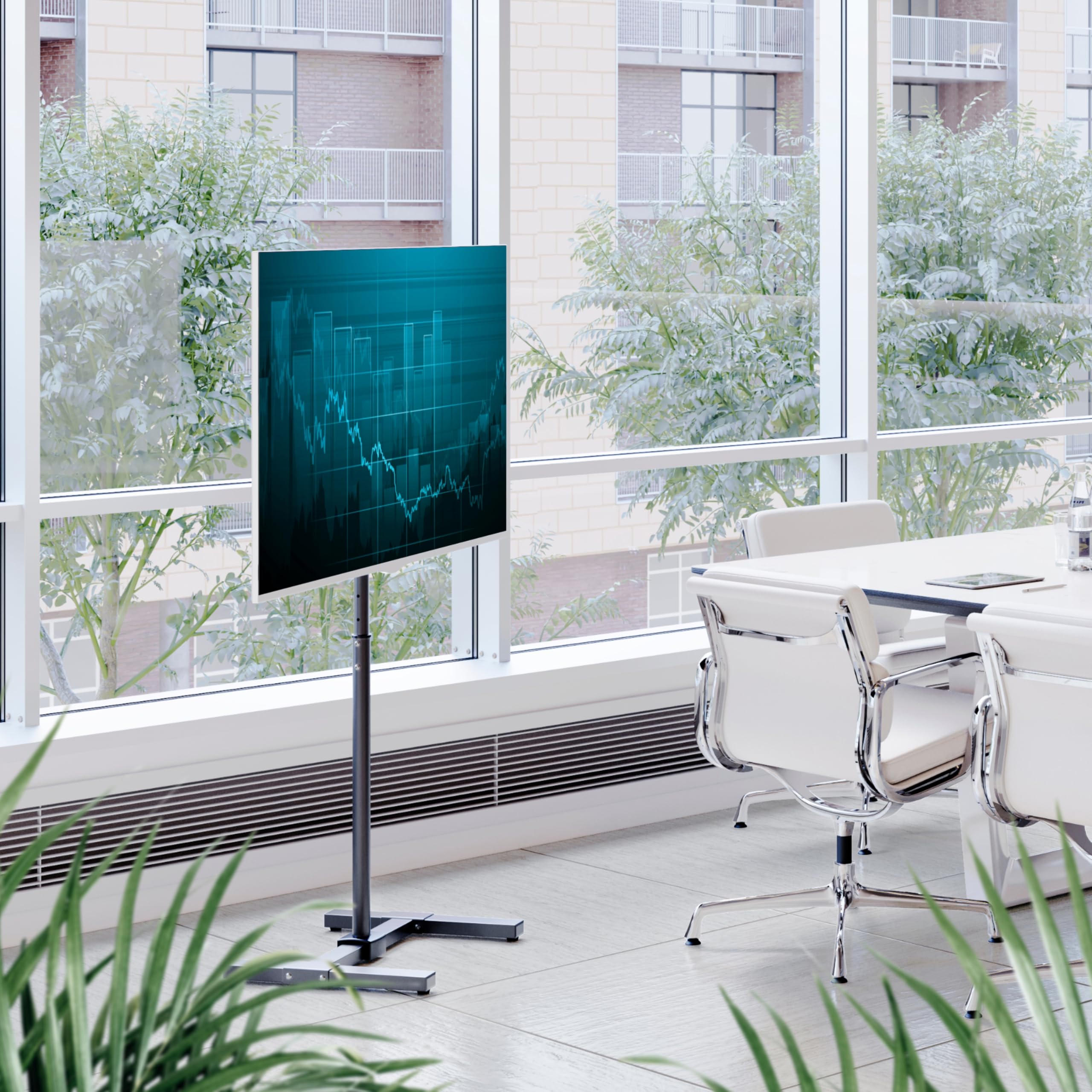 XINLEI ML55A Meuble TV mobile sur roulettes avec étagère extra large pour téléviseurs plats incurvés de 21 à 60 jusqu'à 35 kg, hauteur réglable sur roulettes, VESA max 400 x 400 mm XINLEI ML55A Meuble TV mobile sur roulettes avec étagère extra large pour téléviseurs plats incurvés de 21 à 60 jusqu'à 35 kg, hauteur réglable sur roulettes, VESA max 400 x 400 mm