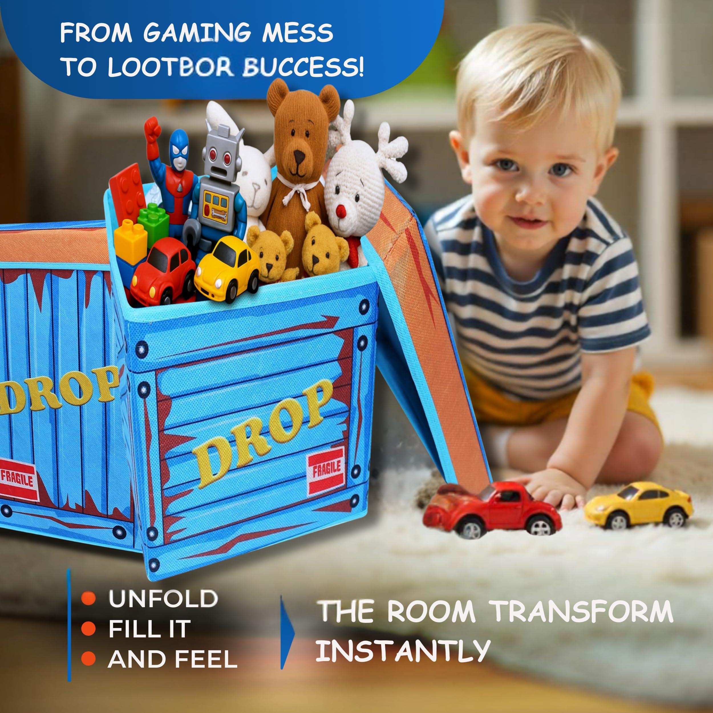 Amazon.com: Skywin TidyFriend Fabric LootBox Big, Collapsible Box