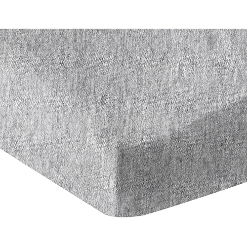 Amazon Basics 100% Cotton Jersey Fitted Baby Crib Sheet, Fits up to 6-Inch Mattress, 28 x 52 Inches, Light Gray, Solid - Pack of 4