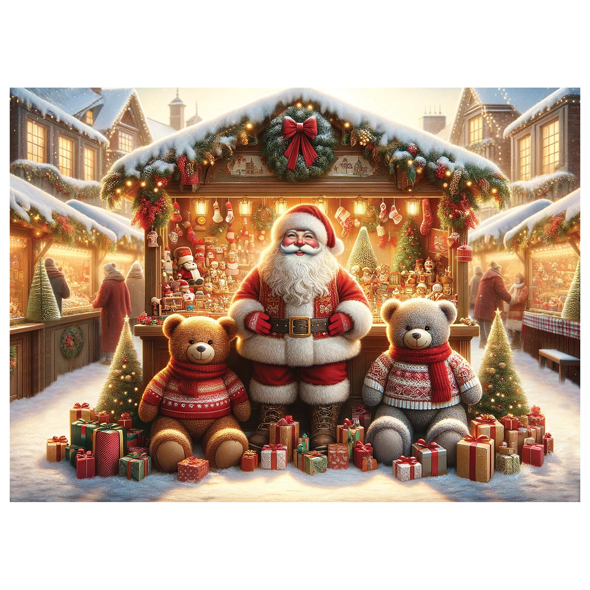 WOODEN.CITY - Puzzle de Navidad (1000 piezas, madera, 100 piezas, con 100 figuras festivas únicas, 54 x 39,4 cm), diseño navideño