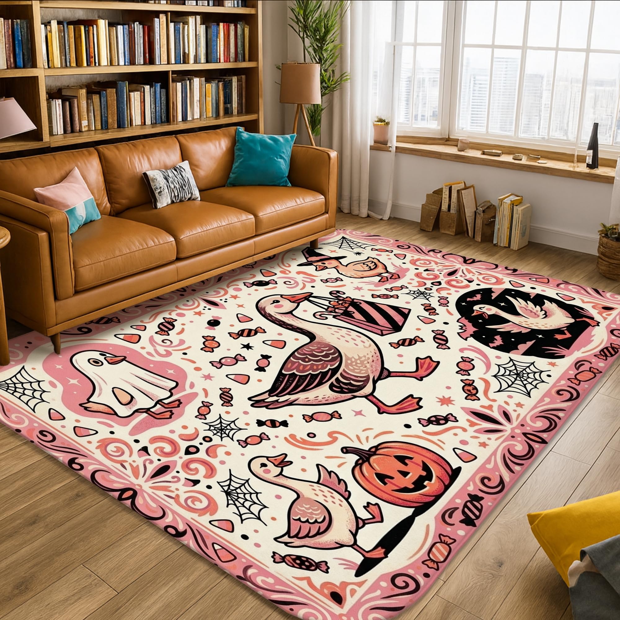 Alfombra de Halloween Goose Trick Or Treats de 5 x 7 pies