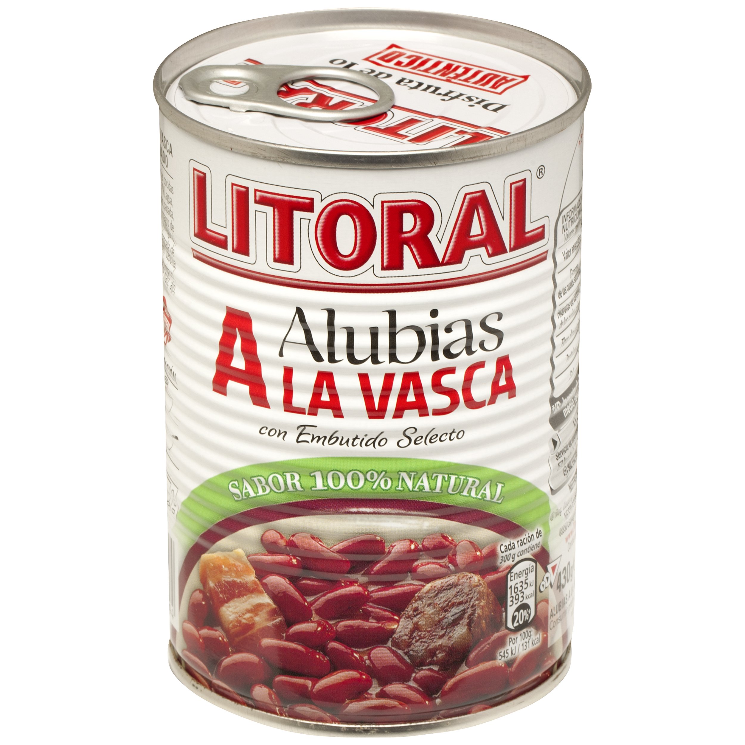 Litoral - Alubias A La Vasca, 430 g - [Pack de 15]