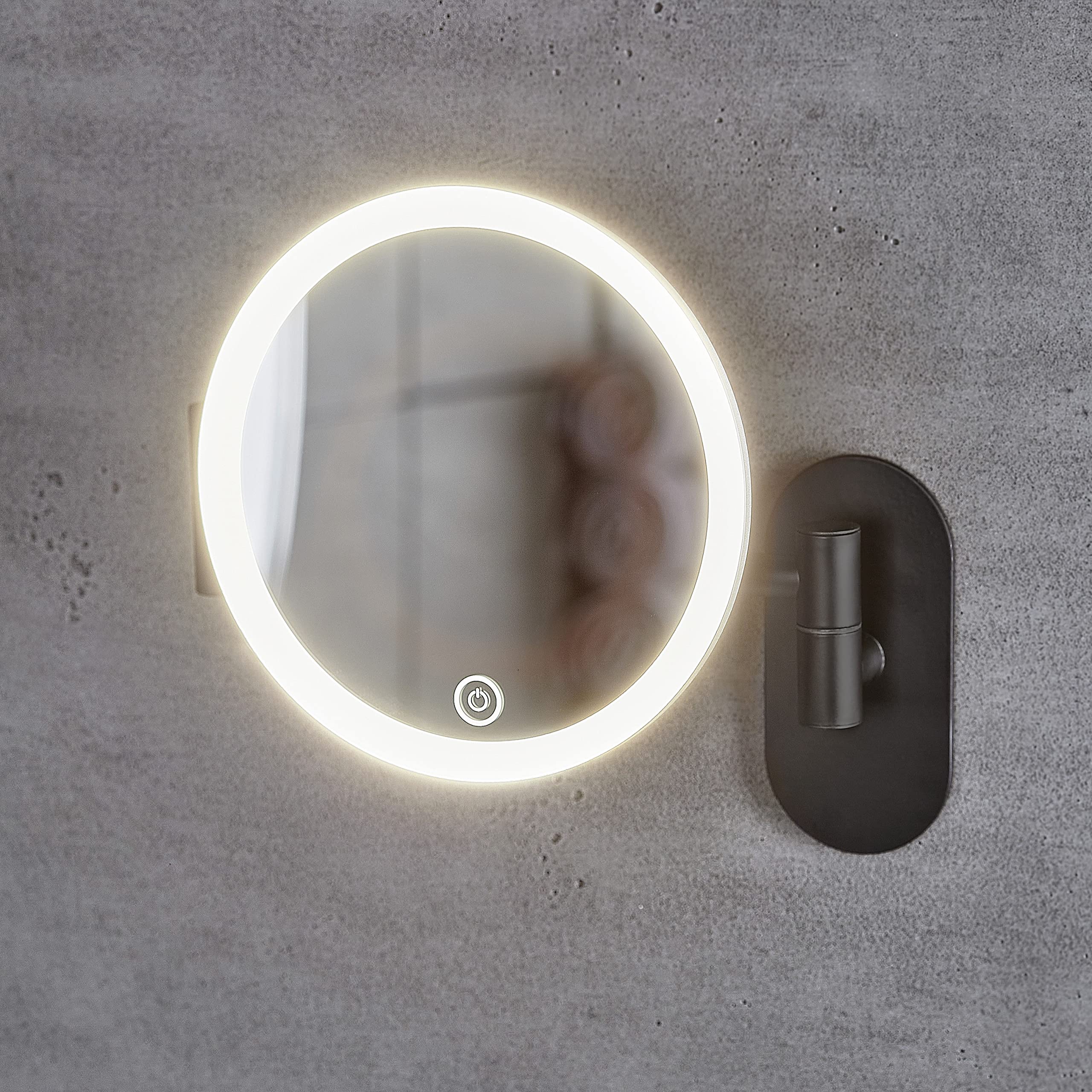 Miroir Salle De Bain LED 90x60cm Anti Buée Avec Cadre Doré LB-126080G