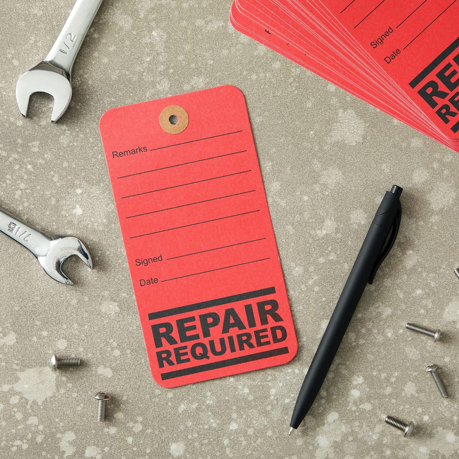 CDXHOME 100 Stück Out Of Service Tags - Rote Wartungsetiketten Mit 30cm Drähten