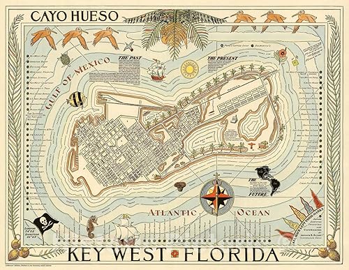 Mapa histĂłrico - Key West, Florida. Cayo Hueso. 1940 - Arte de pared vintage - Mapa histĂłrico - Key West, Florida. Cayo Hueso. 1940 - Arte de pared vintage -