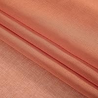 Vista 8 de MIULEE Cortinas semitraslúcidas de lino naranja quemado, 2 paneles para sala de estar, dormitorio, casa de campo, cortinas de gasa texturizadas
