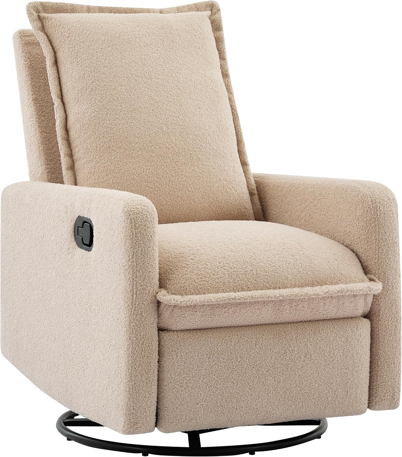Swivel Rocker Recliner Chair, Glider Rocker Recliner, Rocking Chair Nursery for Living Room Bedroom Apartment,Teddy Fleece, Oatmeal