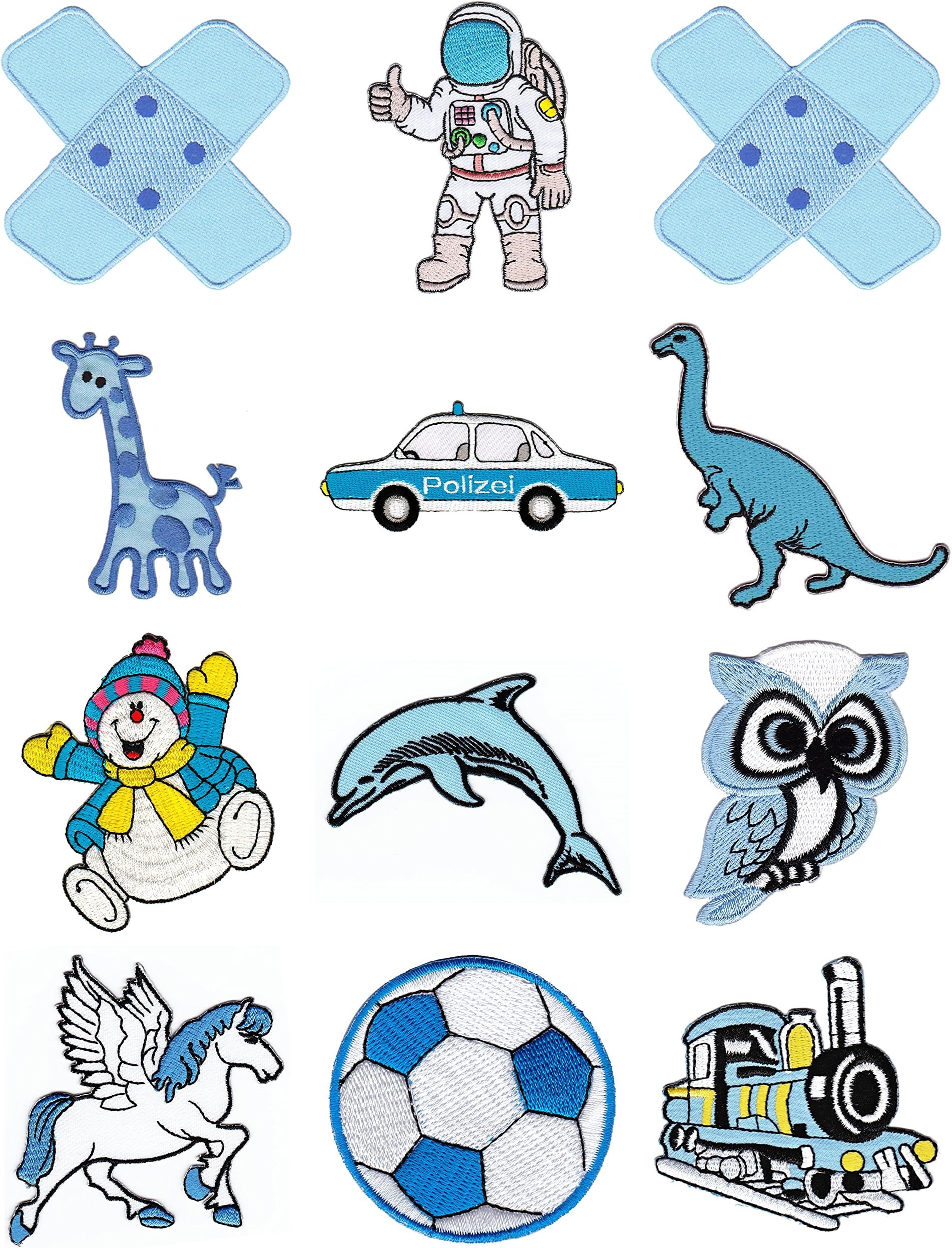 Blue Children Patch Value Pack of 12 Iron-On Transfer Applique