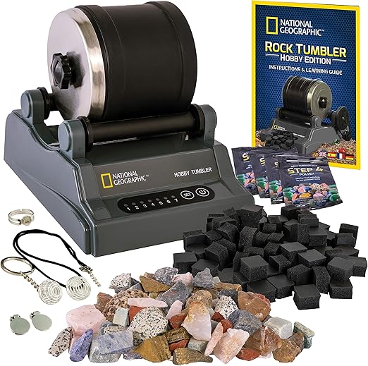 National Geographic Hobby Rock Tumbler Kit Rock Polisher for Kids