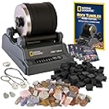 National Geographic Hobby Rock Tumbler Kit – Durable Leak-Proof Rock Polisher with 7-Day Timer, Complete Rock Tumbling Kit with Grit, Jewelry Settings & GemFoam Polish, Educational STEM Science Kit
