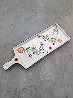 Vista 6 de Cerámica portuguesa Alcobaça Tabla de servir queso de cerámica floral