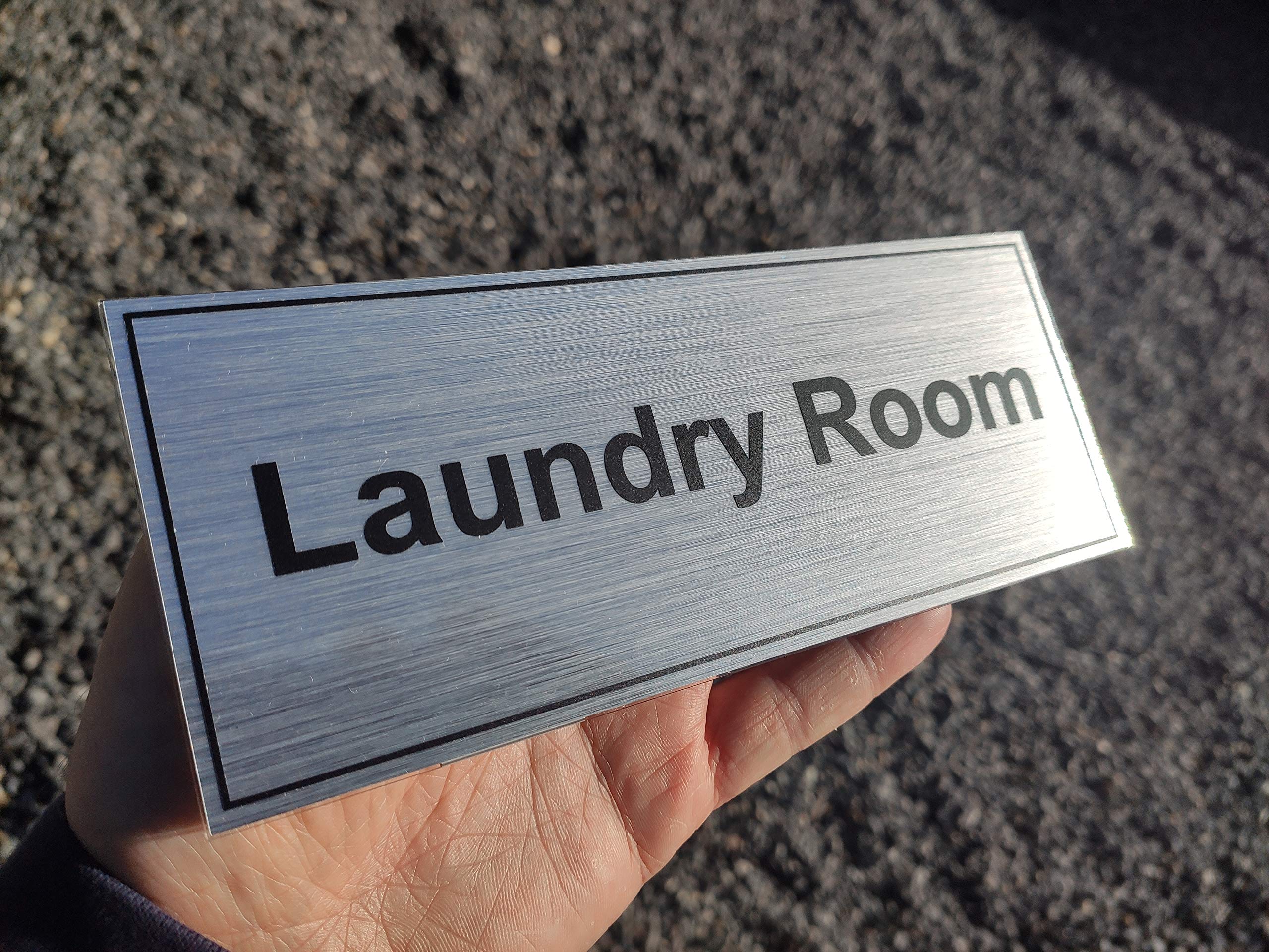 decal arts Laundry room Aluminium Door Office Sign | Self Adhesive Fixing | Size 200mmX80mm